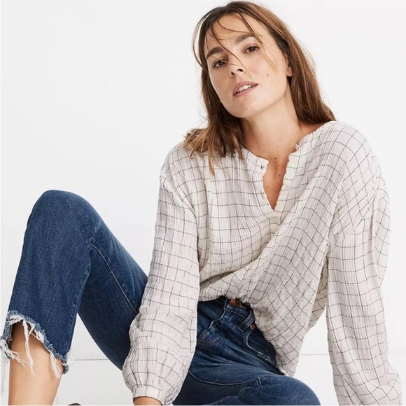 Madewell Tops - Madewell meadow shirt in window pane size M